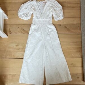 NWOT Hutch White Puff Sleeve Jumpsuit XS